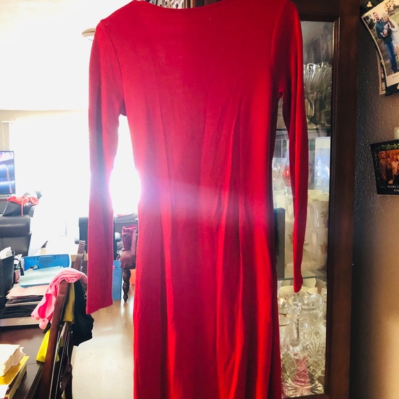 Ann Taylor Red Wrap Dress SZ 0 NWOT EUC - Picture 2 of 7